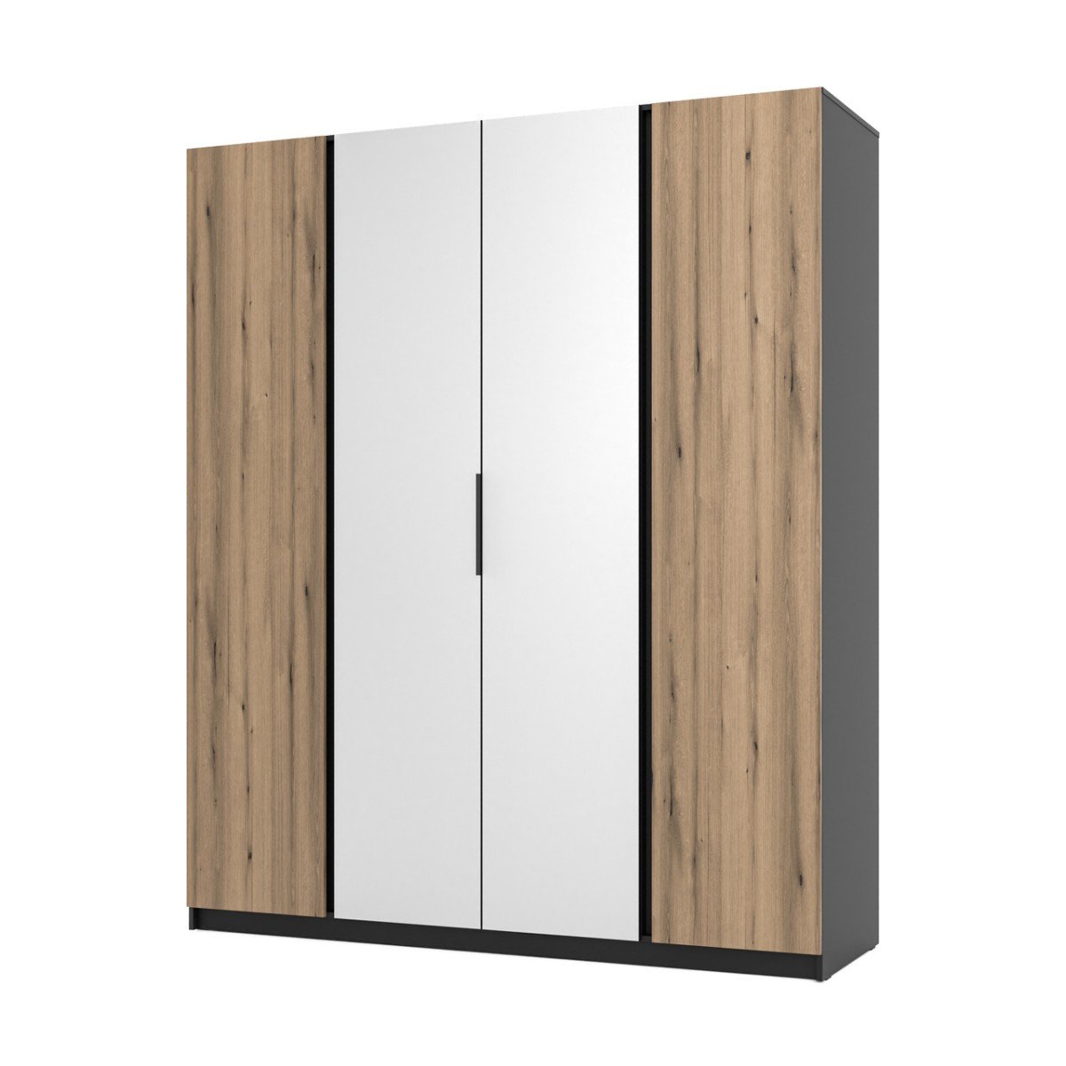 Kaja BL/EV 2F four-door wardrobe with 2 mirrors - Image 3