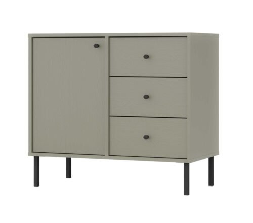 Tokyo 1F3S eucalyptus chest of drawers with cabinet and drawers