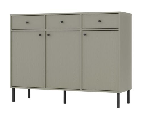 Tokyo 3F3S eucalyptus chest of drawers with cabinets and drawers