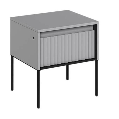 TREND 10 milled bedside table | Grey, black legs