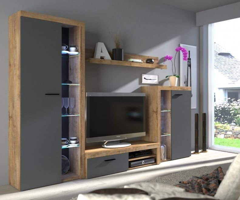 Rumba 3-drawer chest of drawers graphite color - Lefkas oak color - Image 2