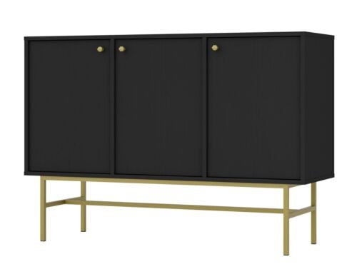 Black chest of drawers “Tokyo 3F” with cabinets