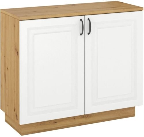 Stylish chest of drawers with 2D cabinets, white Flawia