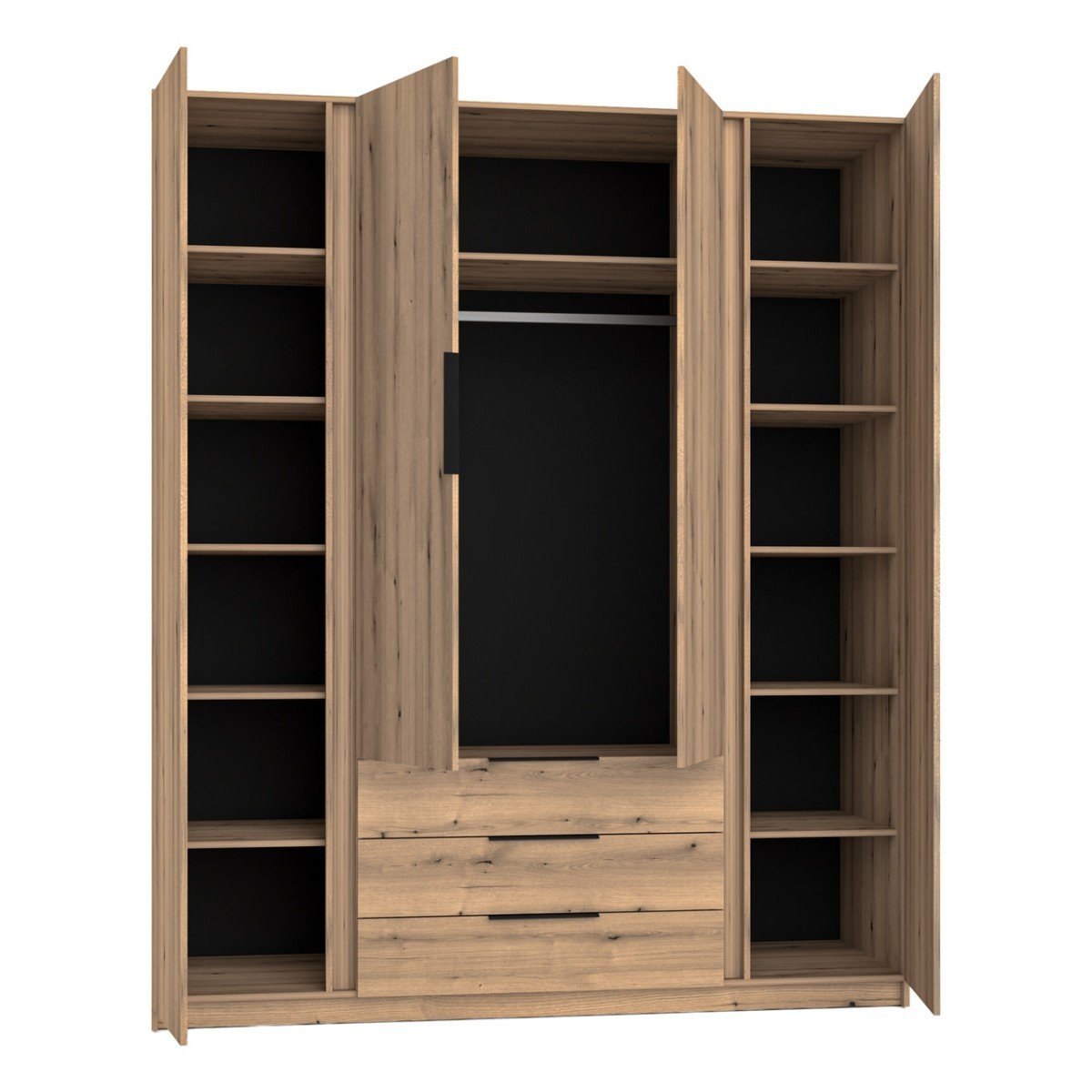 Kaja EV/BL-EV 2 four-door wardrobe with grille, 2 mirrors, 3S - Image 4