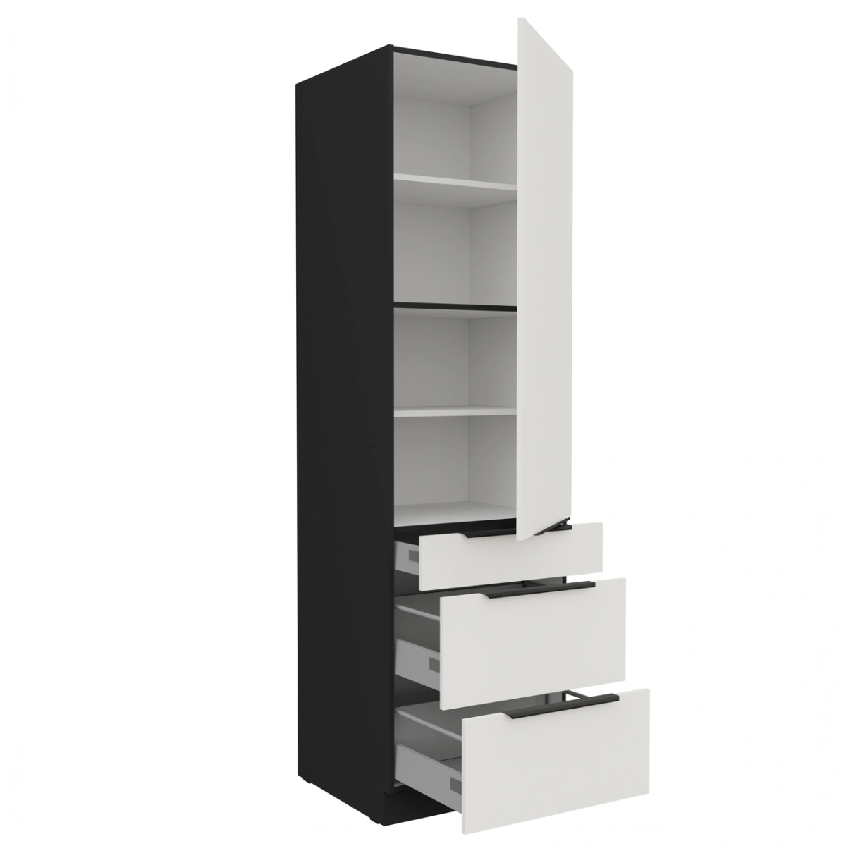 Column cabinet 60 cm storage with drawers Aria 60 DKS-215 3S1F plinth - Image 2