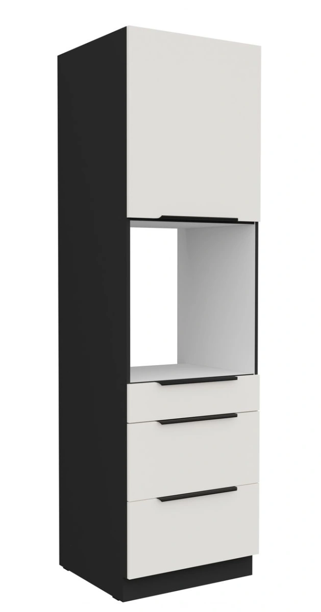 60 cm tall cabinet, oven, drawers Aria 60 DPS 215 3S1F, plinth