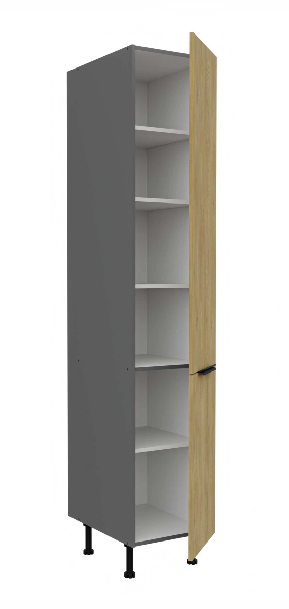 Column pantry cabinet 40 cm with shelves Cremona anthracite color 40 DK-210 2F - Image 2