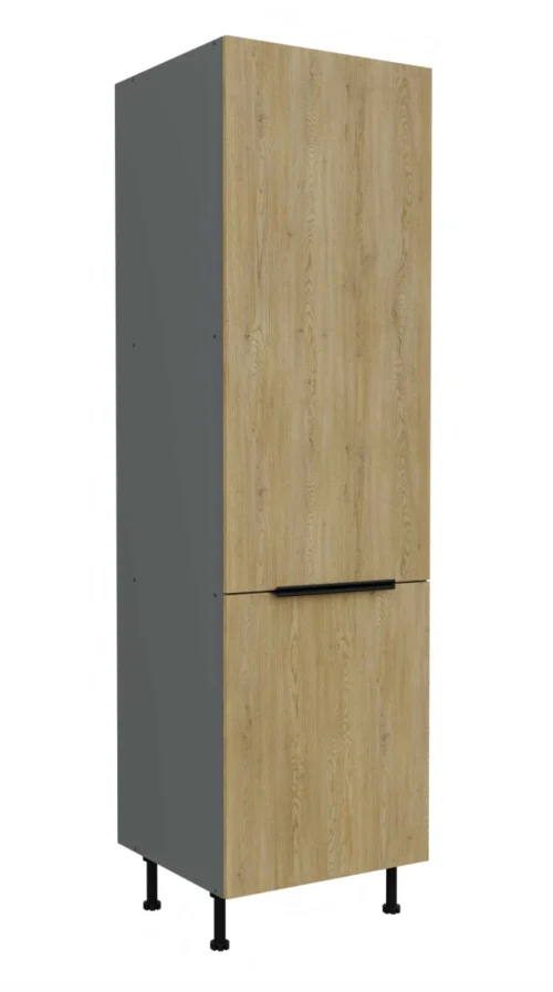 Column pantry cabinet 60 cm with shelves Cremona anthracite color 60 DK-210 2F