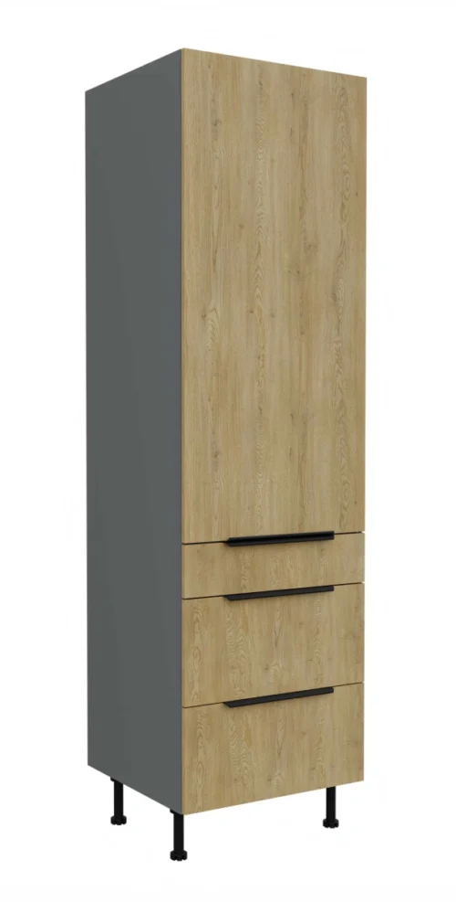Storage cabinet 60 cm with drawers Cremona anthracite color 60 DKS-210 3S 1F