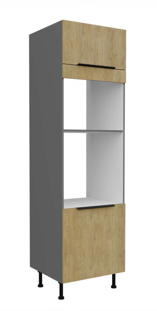 60 cm tall cabinet with oven and microwave “Cremona Anthracite 60 DPM-210 2F”