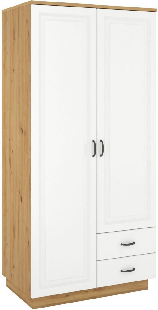 Stylish two-door wardrobe 2D2S Flawia white
