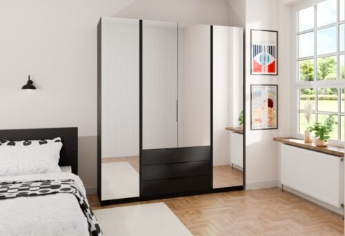 Kaja BL/BL four-door wardrobe, 4 mirrors, 3S