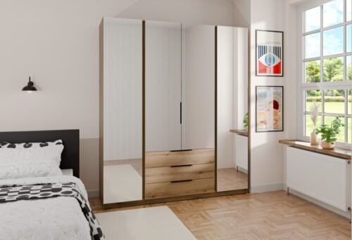 Kaja EV/EV 4-door wardrobe with 4 mirrors 3S