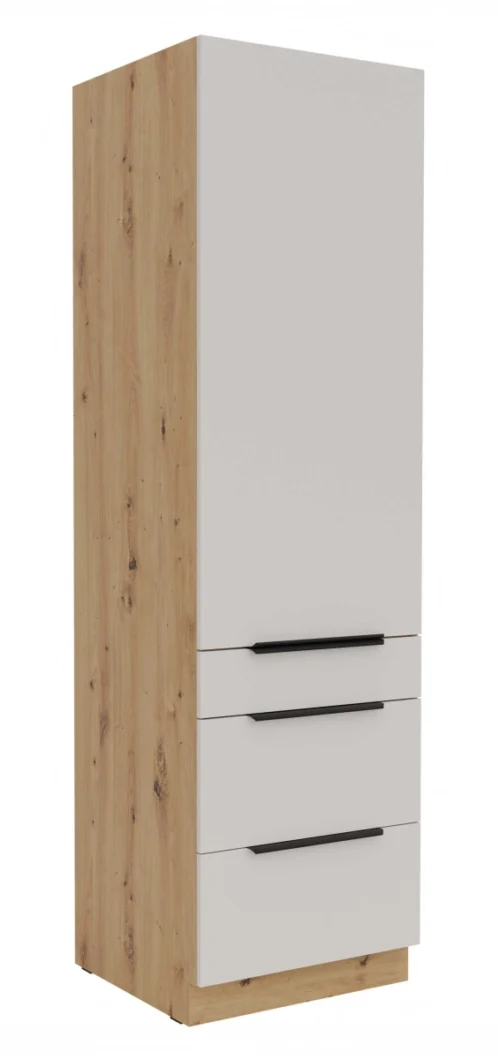 “Solea 60 DKS-210 3S 1F” column pantry cabinet 60 cm with drawers