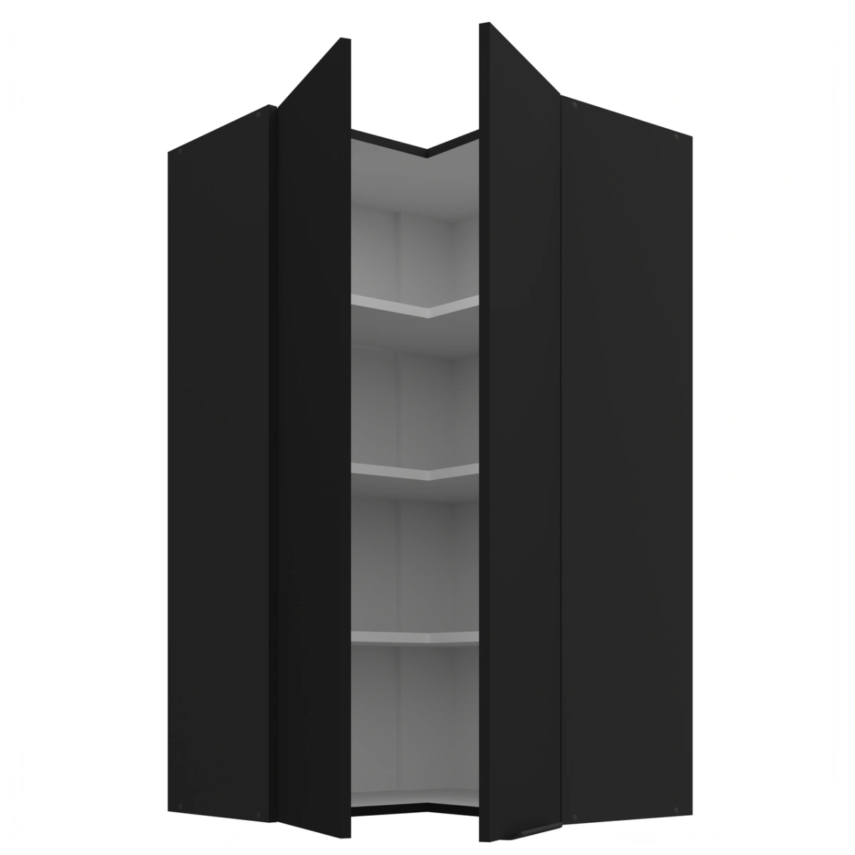 Upper corner cabinet 60 cm Wall black matt 58x58 GN-108 2F 90 degrees - Image 2