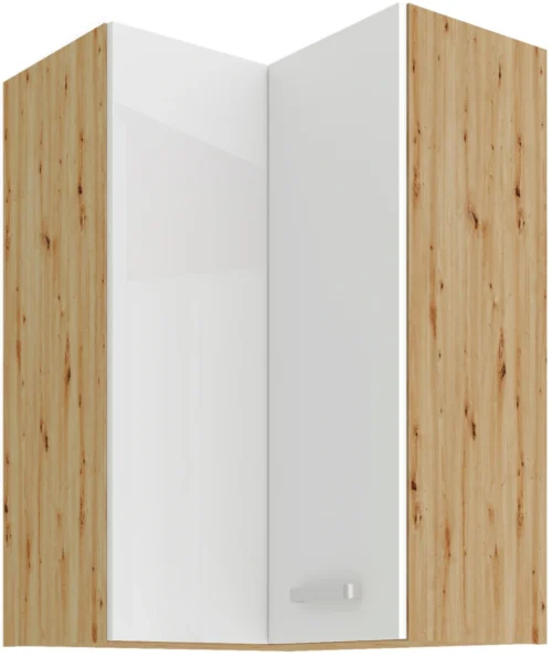 Upper corner cabinet 60 cm Artisan white glossy 58×58 GN-90 2F 90 degrees