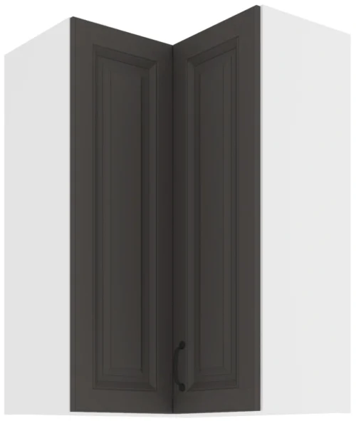 Upper corner cabinet 60 cm Stillo white/graphite 60×60 GN-90 2F 90 degrees