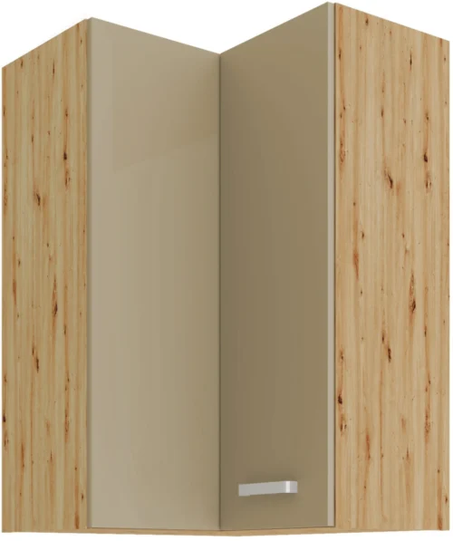 Upper corner cabinet 60 cm Artisan cappuccino glossy 58×58 GN-90 2F 90 degrees