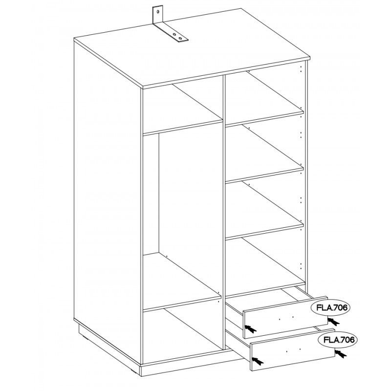 Stylish two-door wardrobe 2D2S Flawia white - Image 2