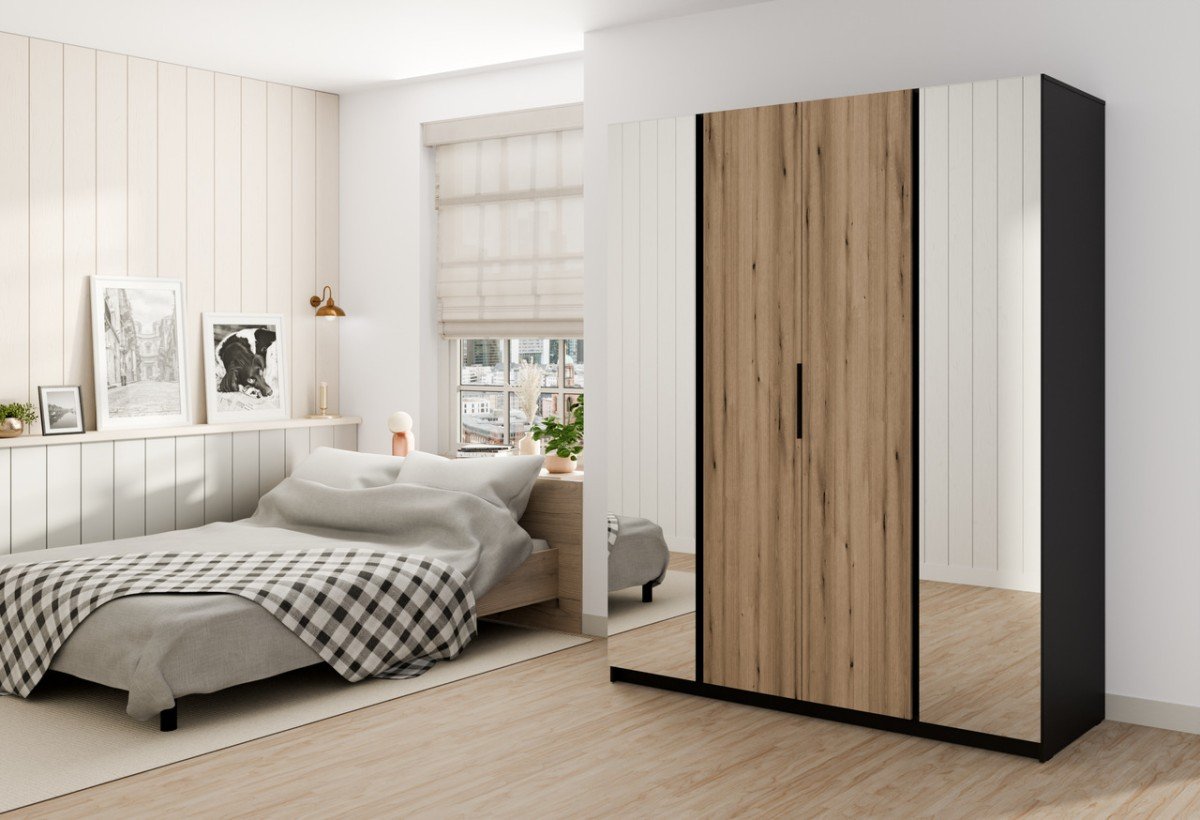 Kaja BL/EV four-door wardrobe with 2 mirrors 2F