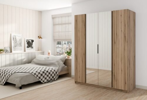 Kaja EV/EV 2F four-door wardrobe with 2 mirrors