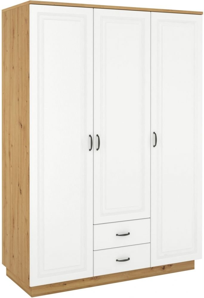 Stylish three-door wardrobe 3D2S Flawia white