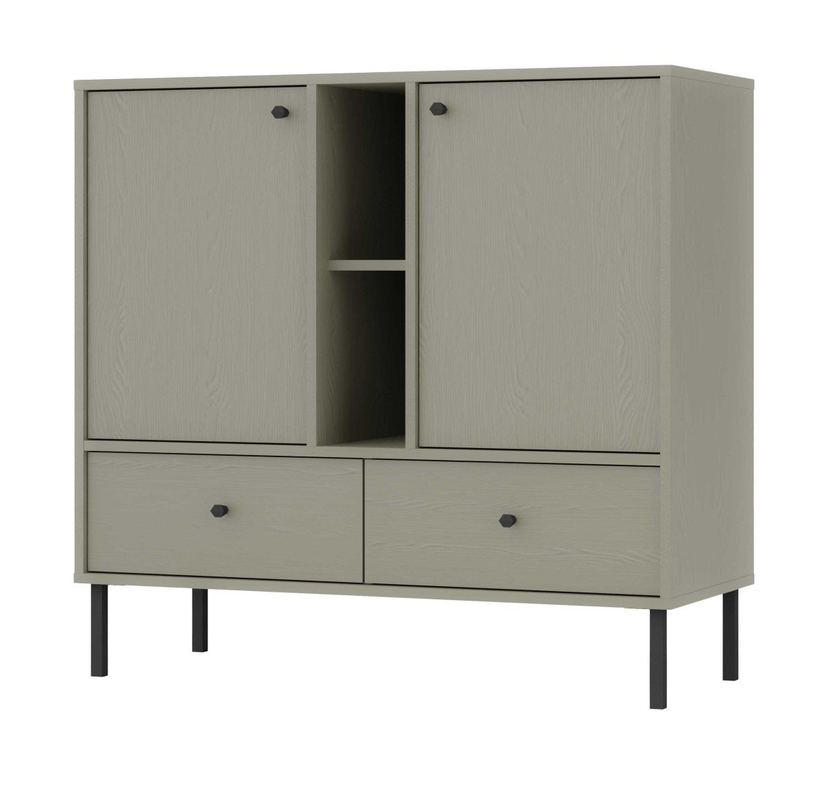 Tokyo 2F2S eucalyptus chest of drawers with niches