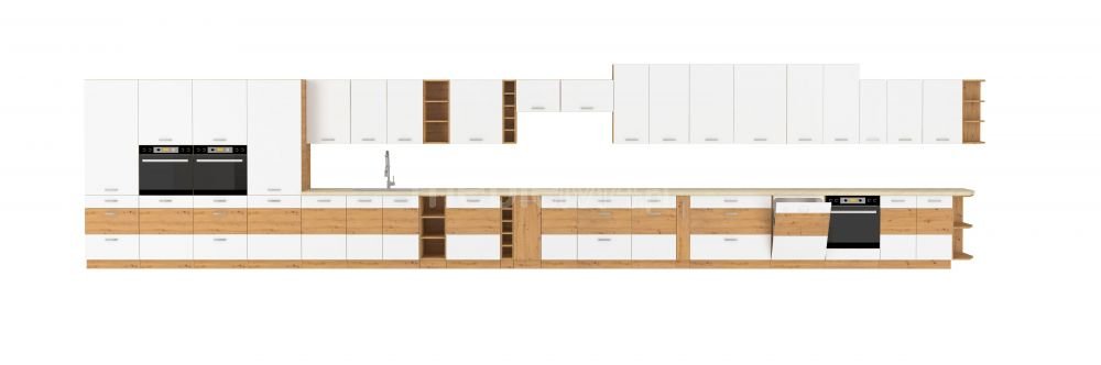 Artisan kitchen, 250 cm, white, glossy - Image 6