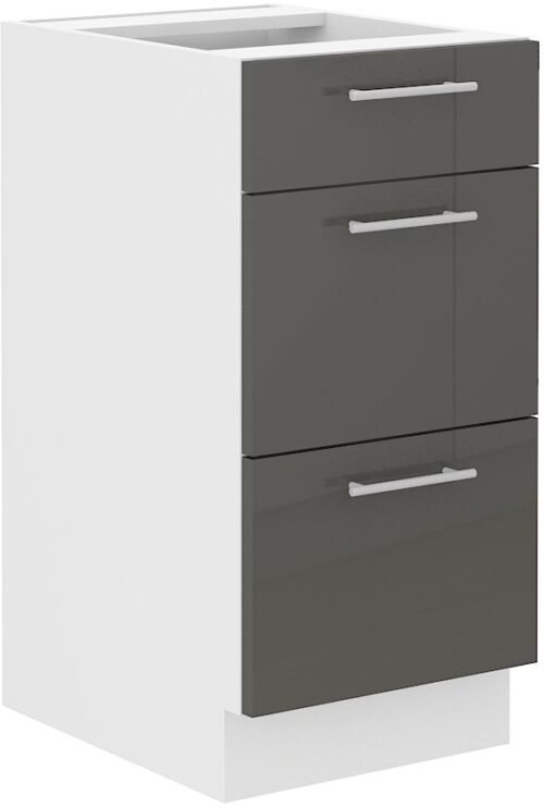 Base cabinet 40 cm with drawers Lara Grey 40 D3S BB Quadro