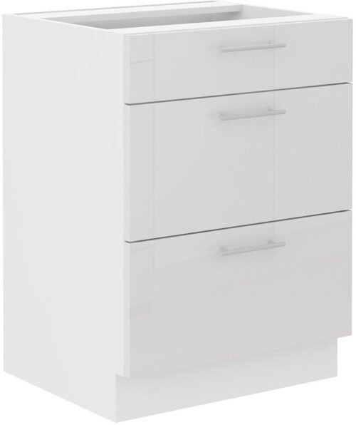 Base cabinet 60 cm with drawers Lara White 60 D3S BB Quadro