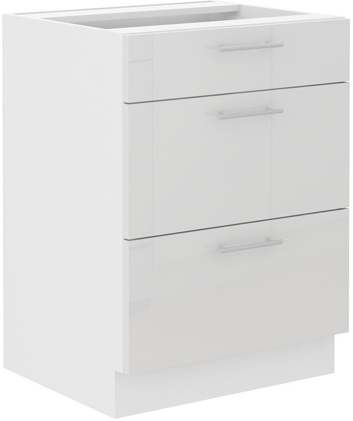 Base cabinet 60 cm with drawers Lara White 60 D3S BB Quadro