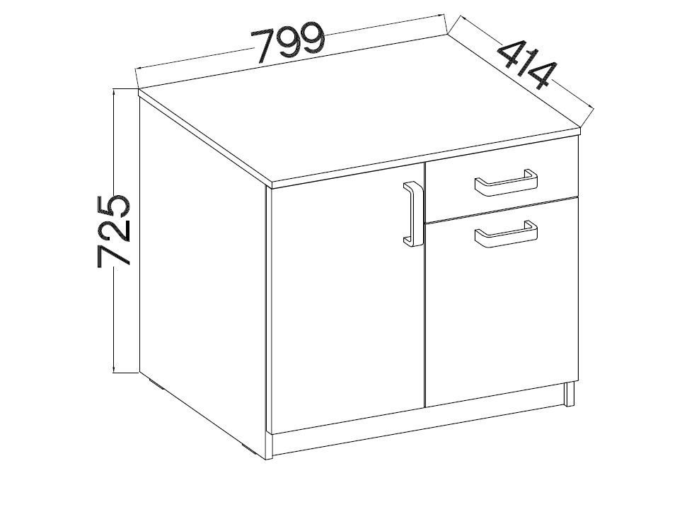 Low chest of drawers 2F1S Maltese symbol 820 - Image 6