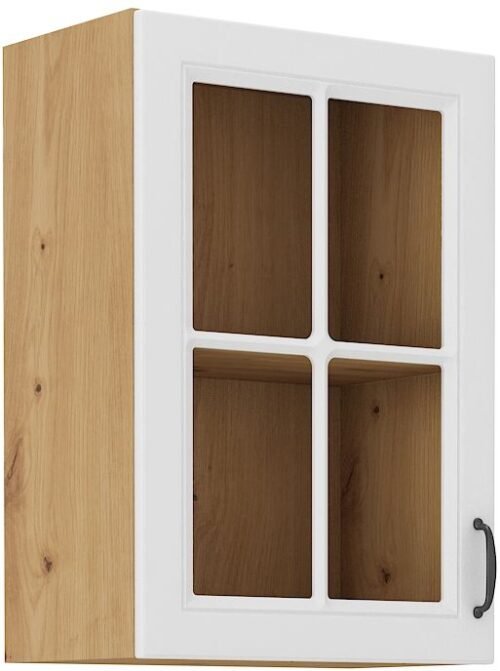 Wall cabinet 40 cm display case Stillo artisan/white 40 GS-72 1F