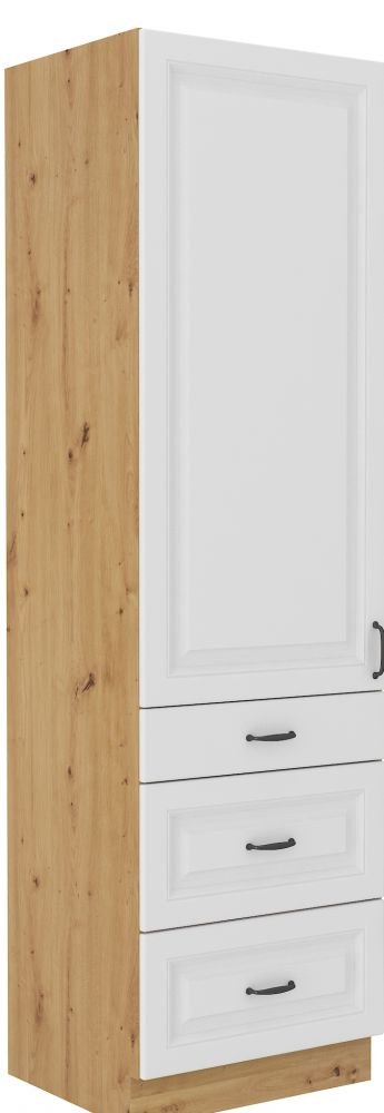 Stillo artisan/white 60 cm pantry cabinet with drawers DKS-210 3S 1F