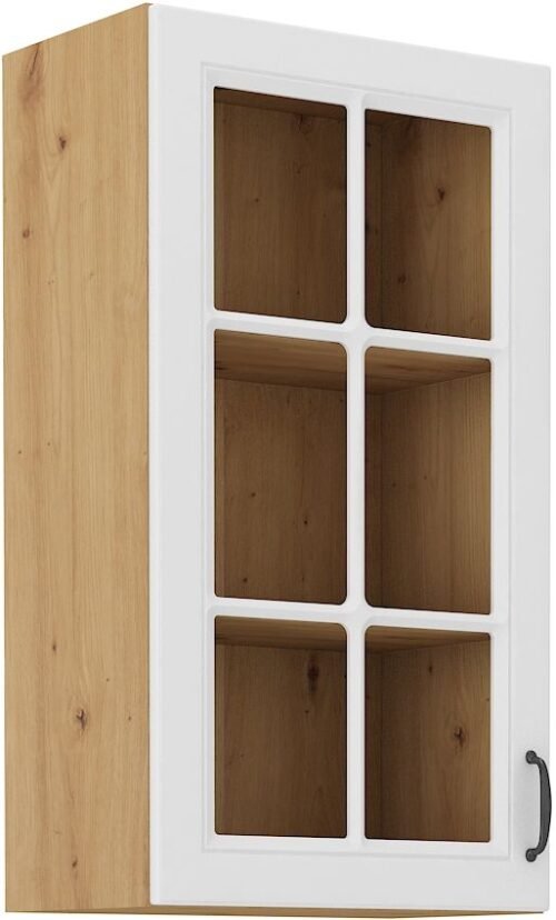 Wall cabinet 40 cm display case Stillo artisan/white 40 GS-90 1F