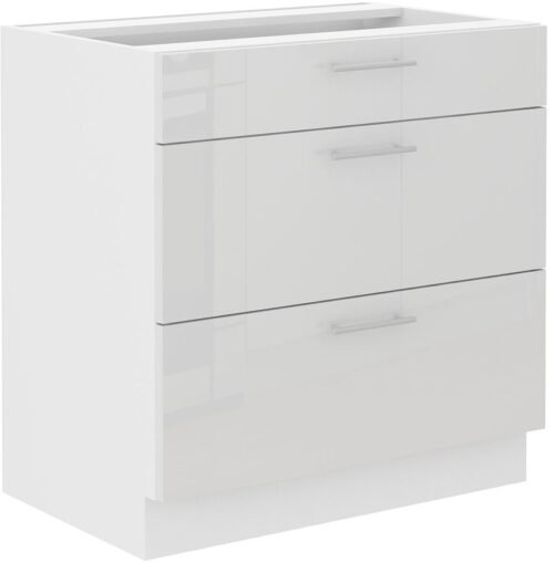Base cabinet 80 cm with drawers Lara White 80 D3S BB Quadro