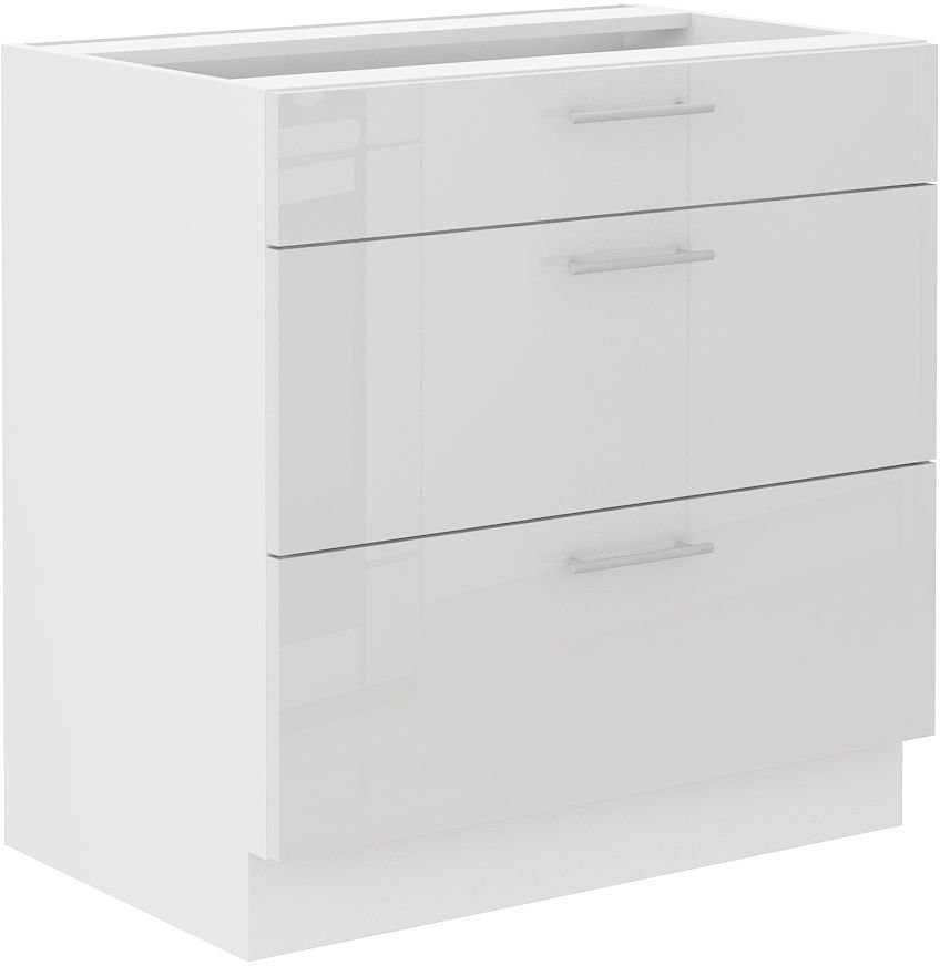 Base cabinet 80 cm with drawers Lara White 80 D3S BB Quadro