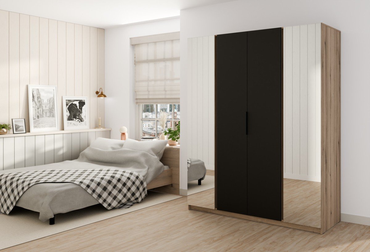 Kaja EV/BL four-door wardrobe with 2 mirrors 2F