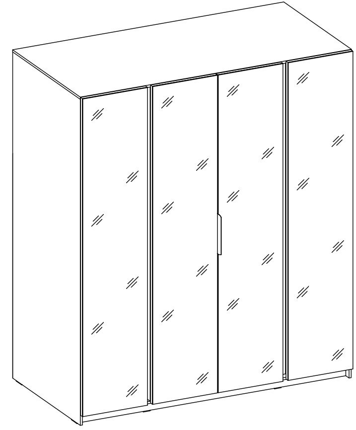 Kaja BL/BL 4 MIRROR four-door wardrobe - Image 7