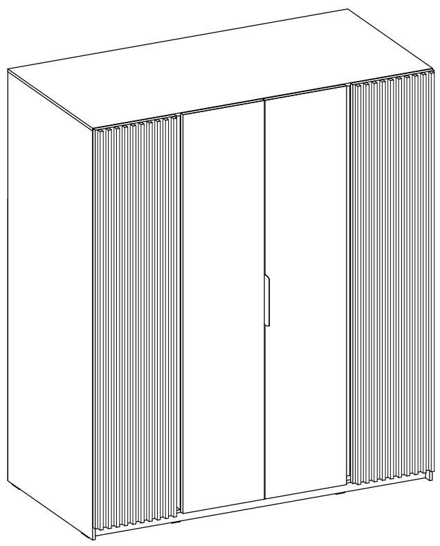 Kaja BL/EV-BL four-door wardrobe, 2 shelves, 2F - Image 7