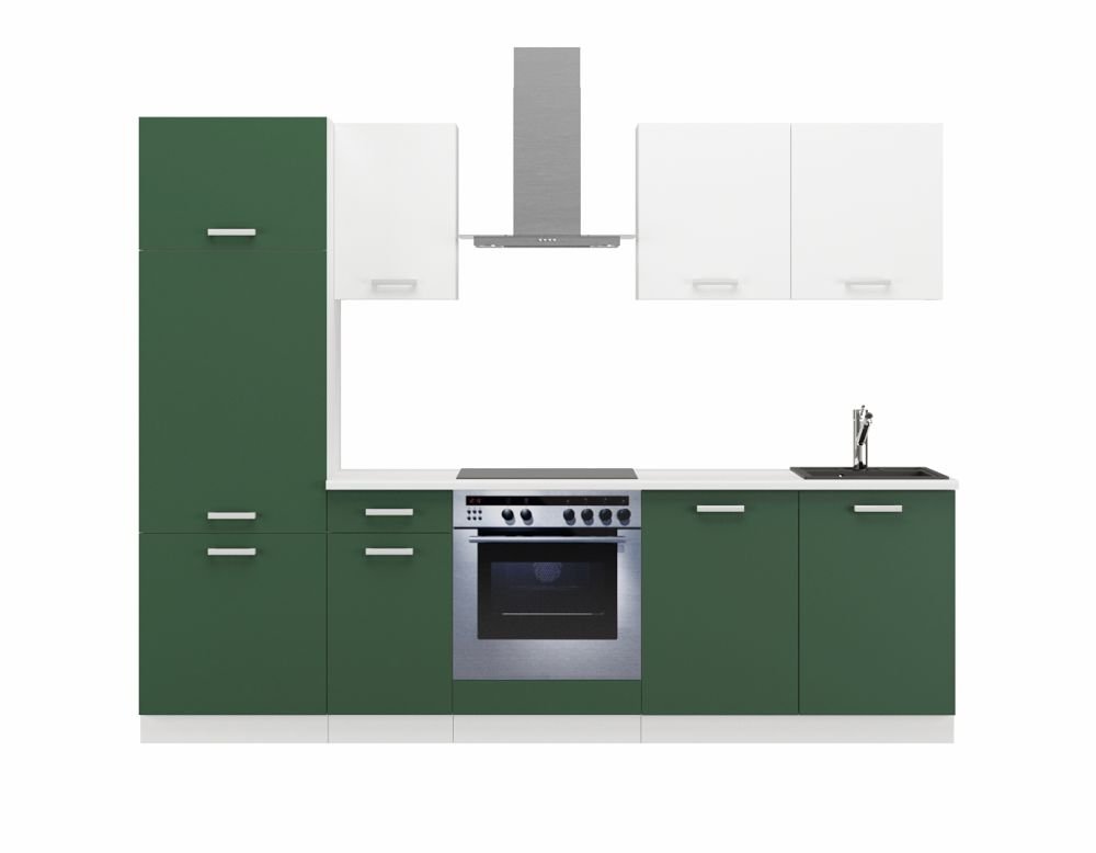 Kitchen set with countertop, kitchen 260 cm Toni green labrador - Image 2