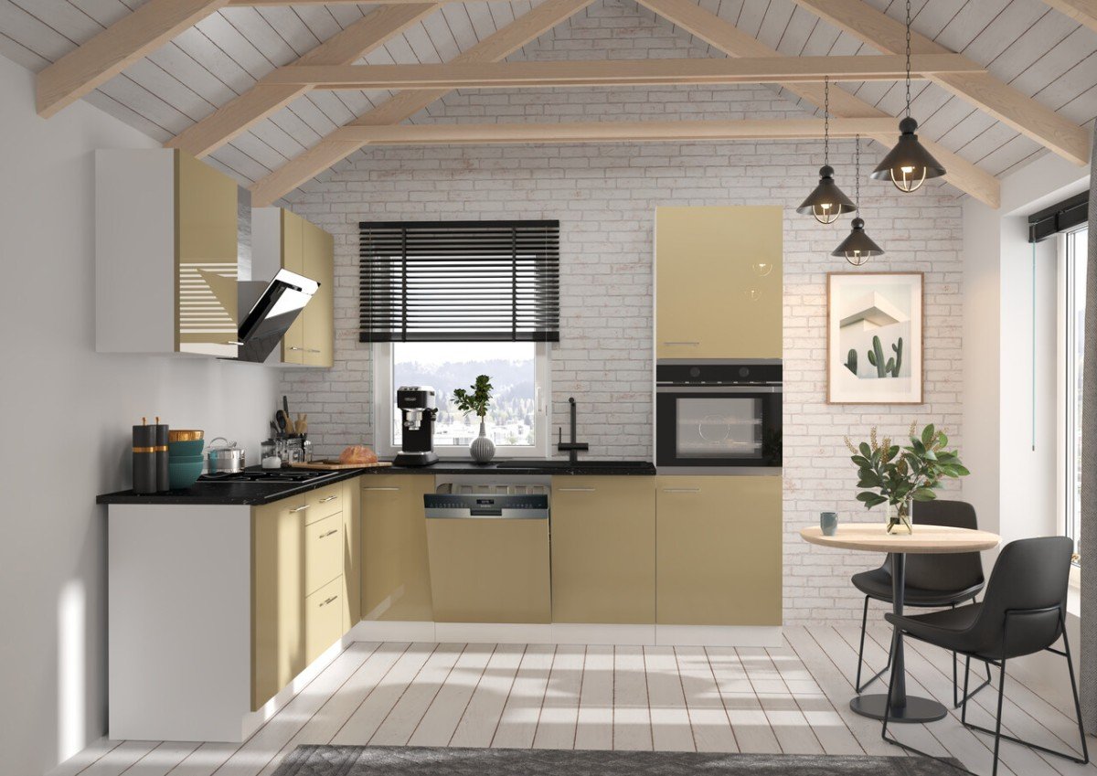 Kitchen set, corner kitchen 370/220 cm Lara Cappucino - Image 2
