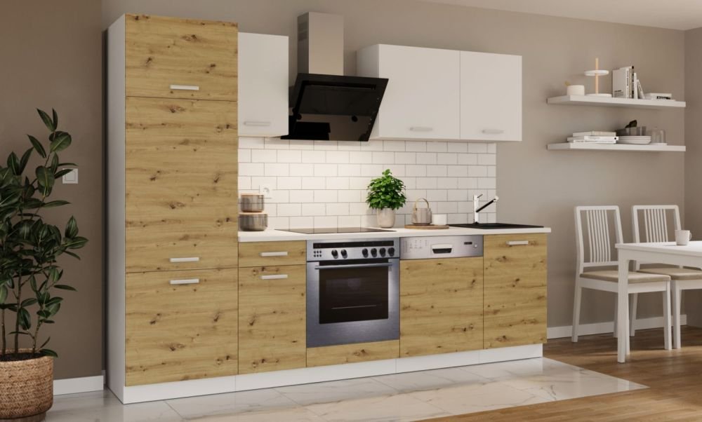 Kitchen set with countertop, kitchen 270 cm, Toni artisan oak