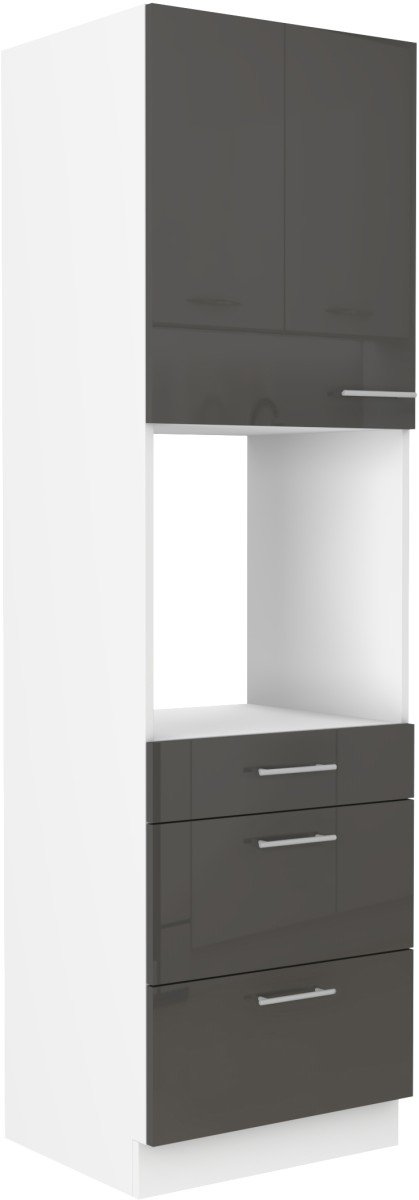 Tall cabinet 60 cm oven drawers Lara Grey 60 DPS-210 3S 1F