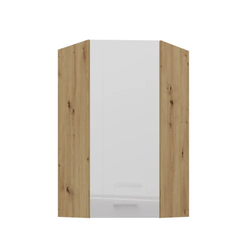 Upper corner cabinet 60 cm Artisan white glossy 58×58 GN-108 2F 90 degrees