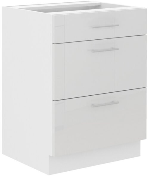 Base cabinet 60 cm, drawers Lara White 60 D 3S BB PREM BOX