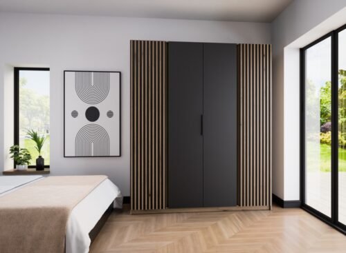 Kaja EV/BL-EV four-door wardrobe, 2 shelves, 2F