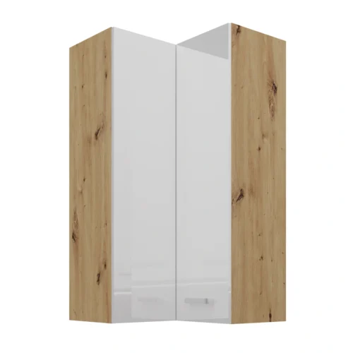 Upper corner cabinet 60 cm Artisan white glossy 58×58 GN-108 2F 90 degrees