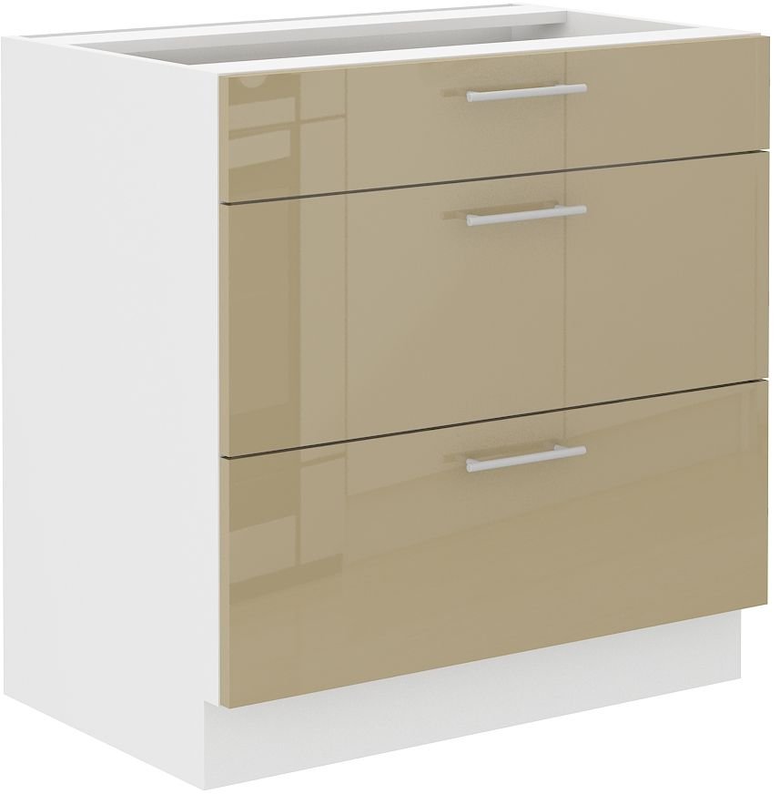 Base cabinet 80 cm with drawers Lara Cappucino 80 D3S BB Quadro