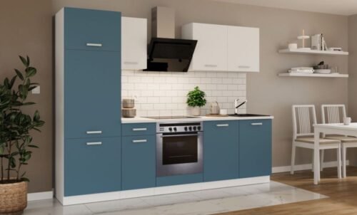 Kitchen set with countertop, kitchen 260 cm Toni skagerrak dark blue